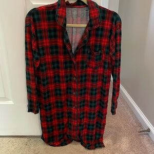 Little sleepies women’s sleep shirt. Size small, worn once. Tartan plaid